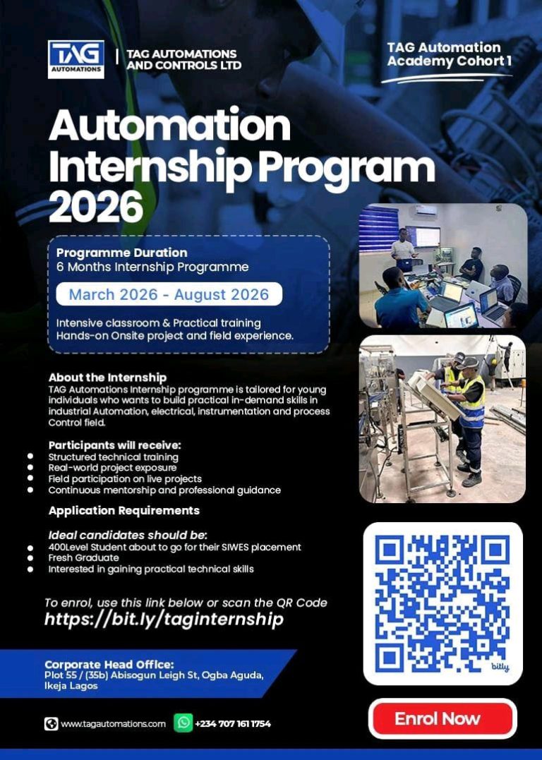 TAG Automations Internship Program 2026 for Students and Graduates
