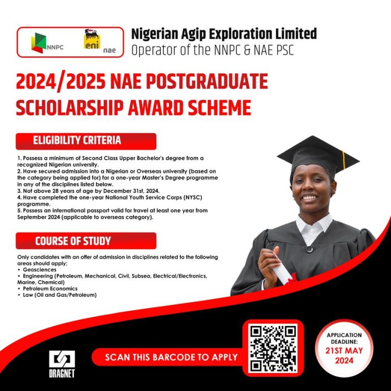 NNPC NAE Postgraduate Scholarship 2026: Study Locally or Abroad