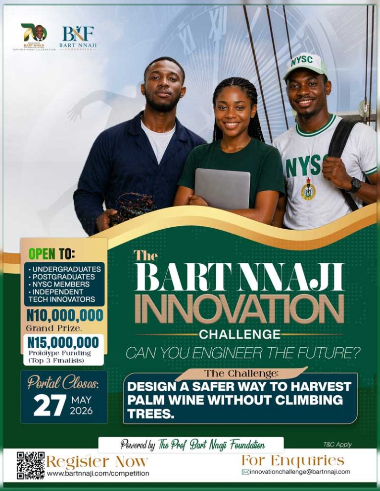 Bart Nnaji Engineering Innovation Competition 2026 Opens for Nigerian Innovators