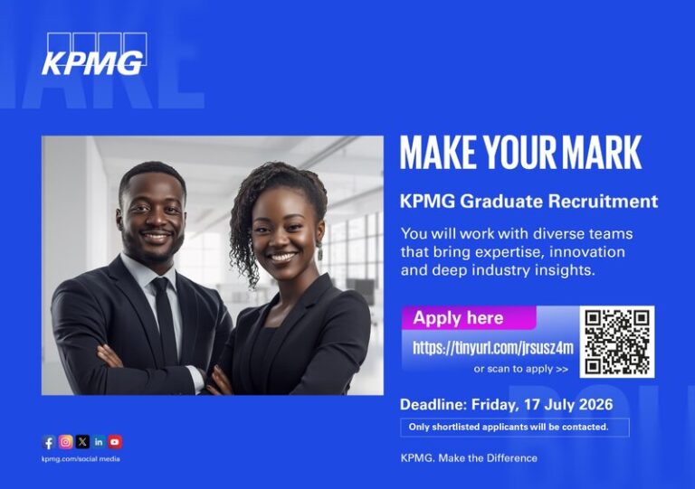 KPMG Ghana Graduate Recruitment Programme 2026 Opens Now for Young Ghanaian Graduates