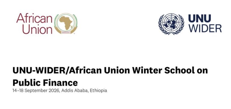 UNU-WIDER African Union Winter School on Public Finance 2026 Now Open