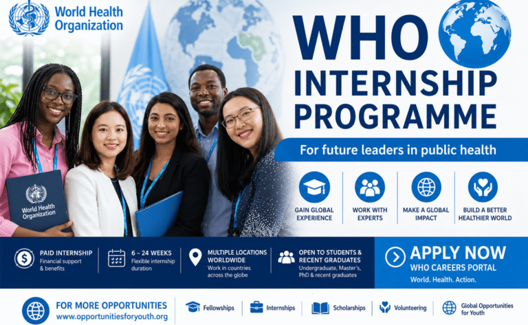 WHO Paid Internship Programme 2026: Apply for a Global Health Internship