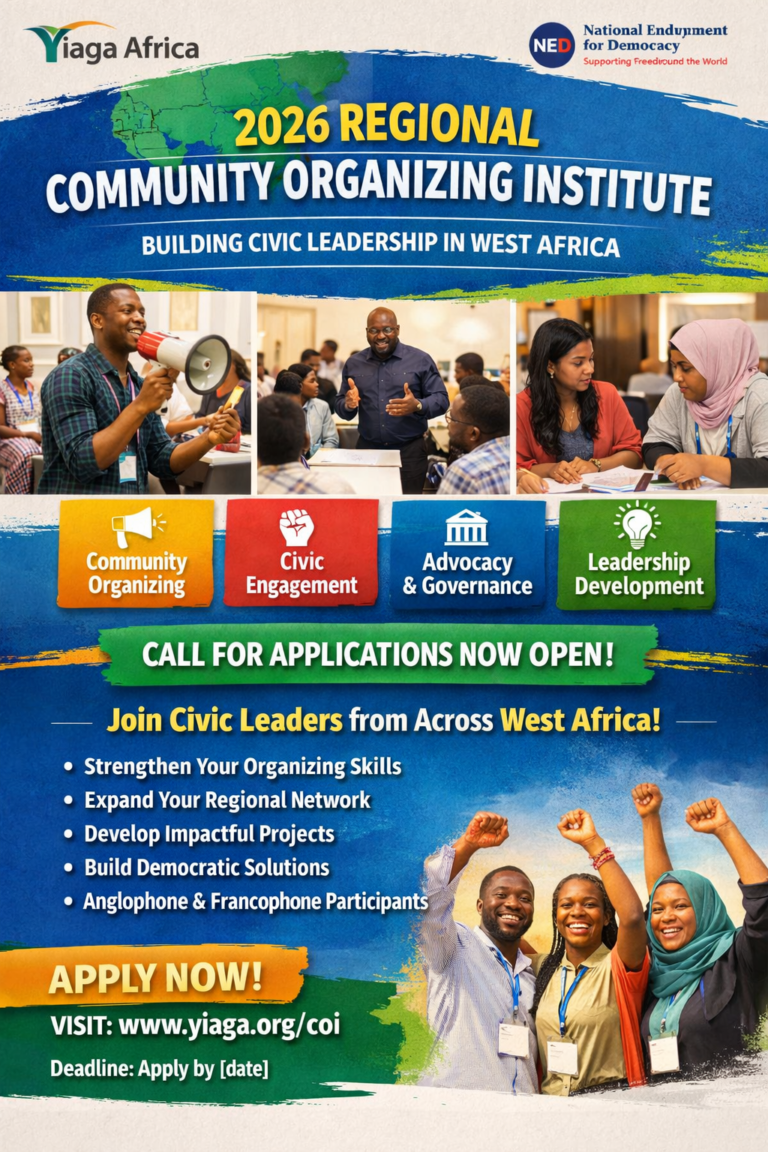 2026 Regional Community Organizing Institute Application by Yiaga Africa