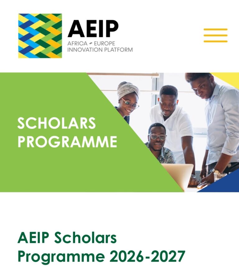AEIP Scholars Programme 2026–2027 Opens for African and European Researchers