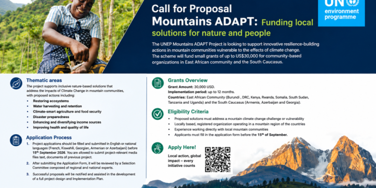 Mountains ADAPT Small Grants 2026: Apply for Up to $30,000