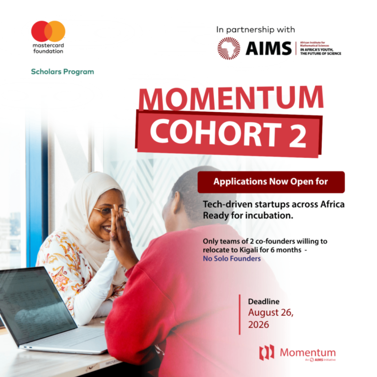 Mastercard Foundation Momentum Cohort 2 for Tech Startups Across Africa