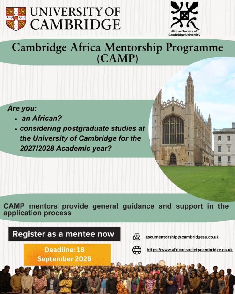 Cambridge Africa Mentorship Programme 2026: Eligibility, Benefits & Application