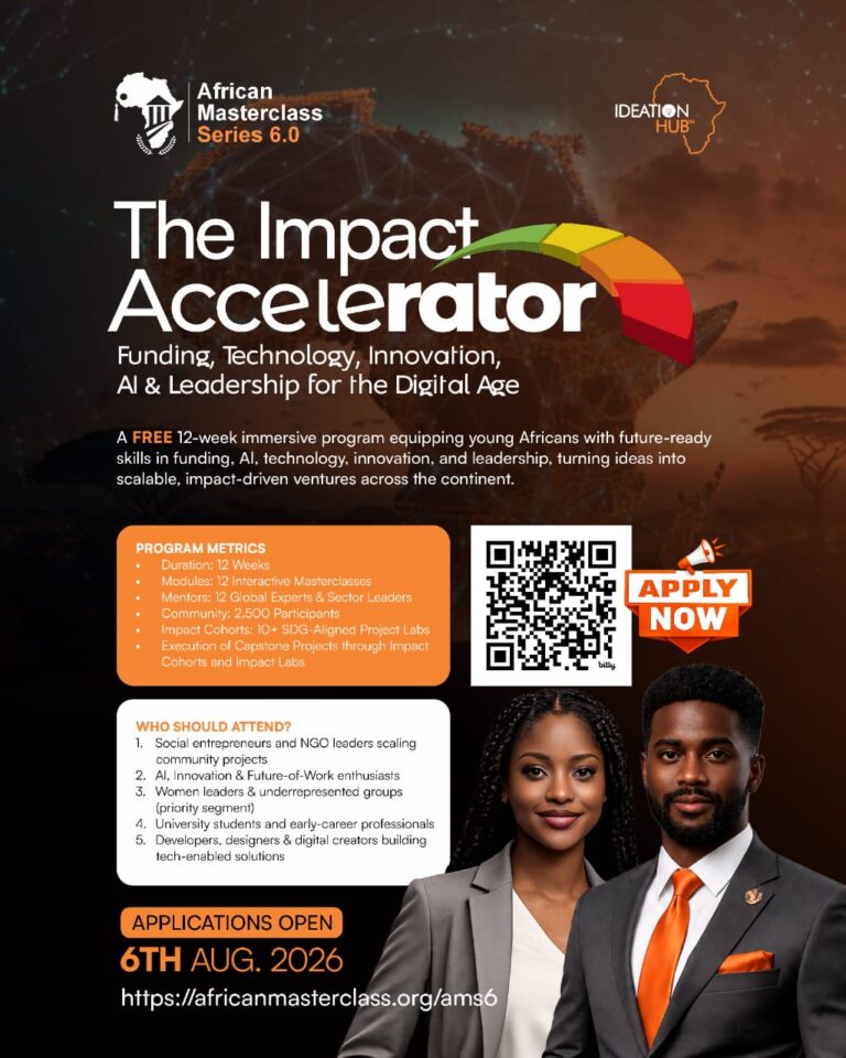 African Masterclass Series 6.0: Free 12-Week Impact Accelerator for 2,500+ African Changemakers