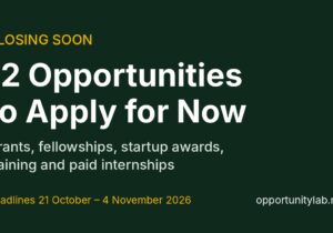 12 opportunities closing soon with deadlines from 21 October to 4 November 2026