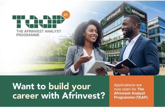 Afrinvest Analyst Programme 2027 career opportunity banner