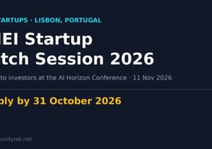 AIEI Startup Pitch Session 2026 at the AI Horizon Conference in Lisbon, apply by 31 October 2026