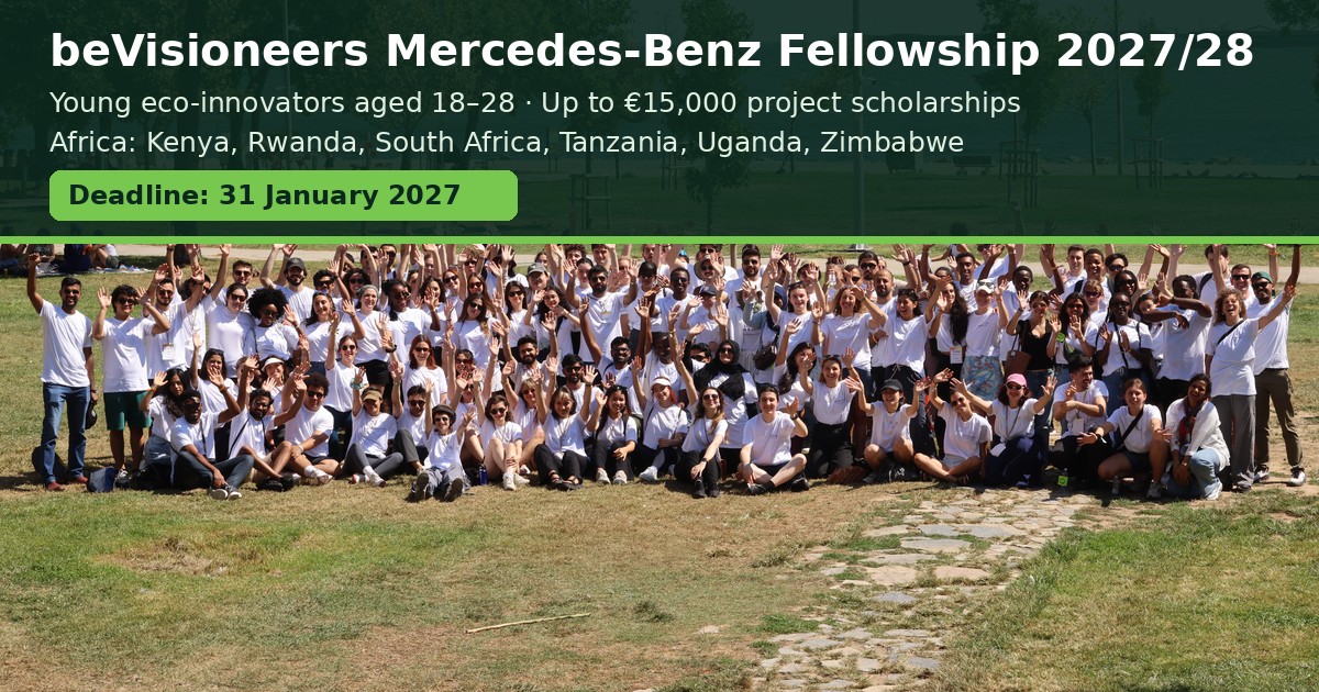 beVisioneers Mercedes-Benz Fellowship 2027/28 for young eco-innovators