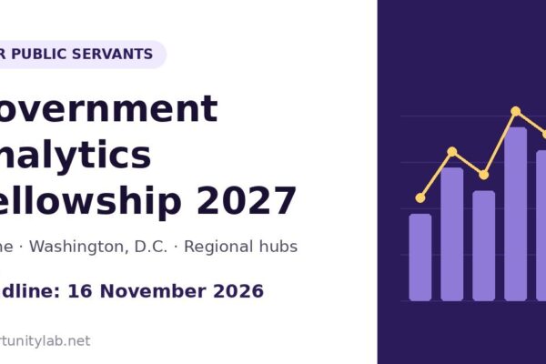 World Bank Government Analytics Fellowship 2027 for public servants, deadline 16 November 2026