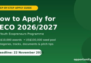 How to apply for YECO 2026/2027 guide flyer, deadline 22 November 2026