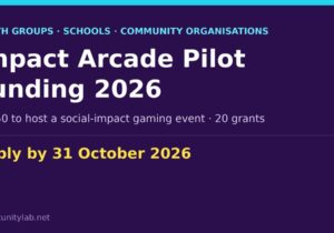 Impact Arcade Pilot Funding 2026, US$50 grants to host youth social impact gaming events, apply by 31 October 2026