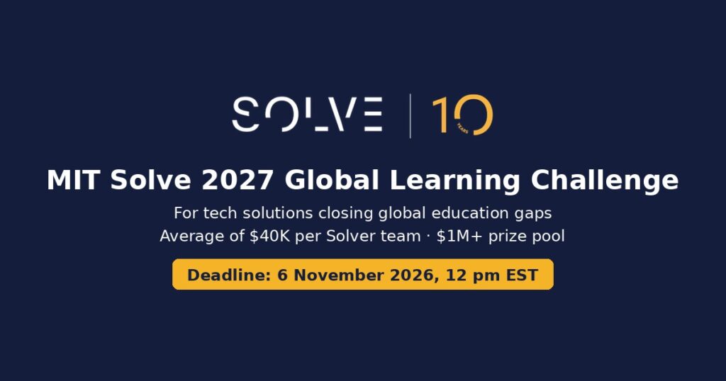 MIT Solve 2027 Global Learning Challenge
