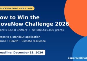 How to win the Allianz x Social Shifters MoveNow Social Innovation Challenge 2026, application guide for founders aged 18 to 30, deadline December 18, 2026
