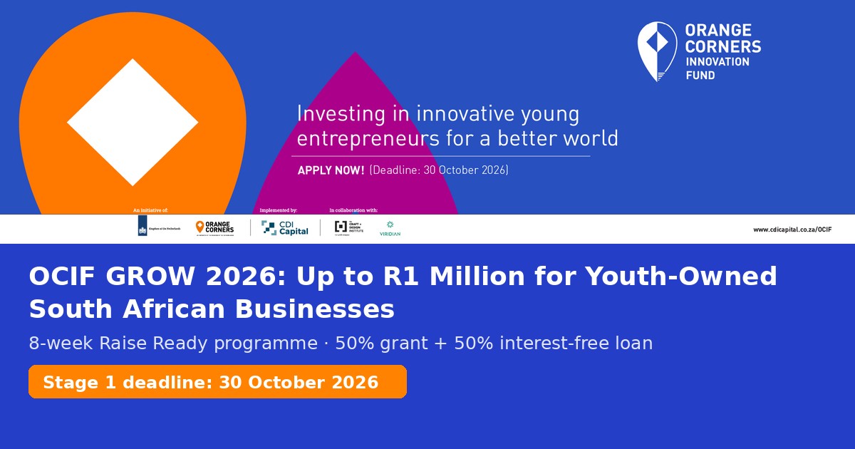 OCIF GROW 2026 Orange Corners Innovation Fund South Africa