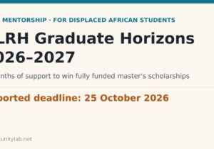 RLRH Graduate Horizons 2026-2027 free mentorship for displaced African students applying for funded master's scholarships