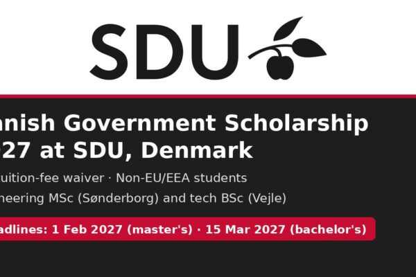Danish Government Scholarship 2027 at the University of Southern Denmark (SDU)