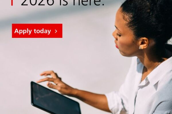 UBS Female Founder Award 2026 flyer showing a woman founder using a tablet