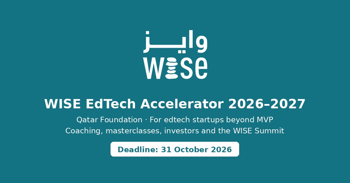 WISE EdTech Accelerator 2026-2027 by Qatar Foundation
